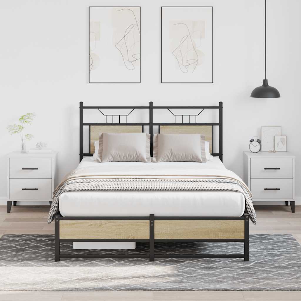Bed Frame without Mattress Sonoma Oak 120x200 cm Engineered Wood