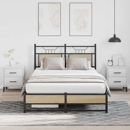 Bed Frame without Mattress Sonoma Oak 120x200 cm Engineered Wood