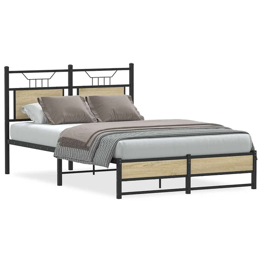 Bed Frame without Mattress Sonoma Oak 120x200 cm Engineered Wood