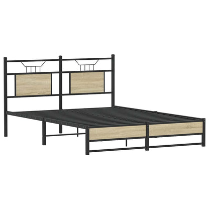 Bed Frame without Mattress Sonoma Oak 137x190 cm Engineered Wood