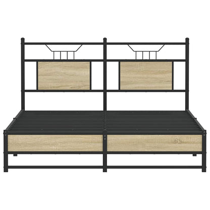 Bed Frame without Mattress Sonoma Oak 140x190 cm Engineered Wood