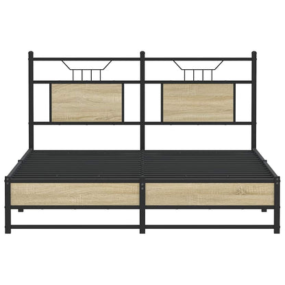 Bed Frame without Mattress Sonoma Oak 140x200 cm Engineered Wood