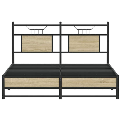 Bed Frame without Mattress Sonoma Oak 150x200 cm King Size Engineered Wood