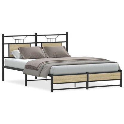 Bed Frame without Mattress Sonoma Oak 150x200 cm King Size Engineered Wood