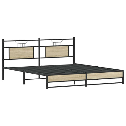 Bed Frame without Mattress Sonoma Oak 160x200 cm Engineered Wood