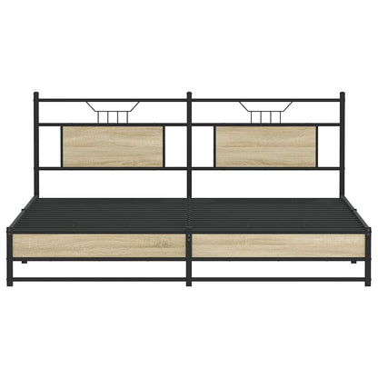 Bed Frame without Mattress Sonoma Oak 160x200 cm Engineered Wood