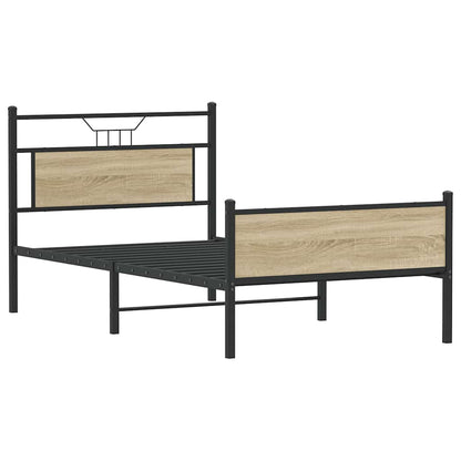 Bed Frame without Mattress Sonoma Oak 100x190 cm Engineered Wood