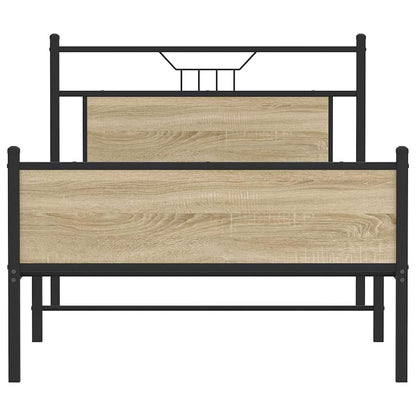 Bed Frame without Mattress Sonoma Oak 100x190 cm Engineered Wood