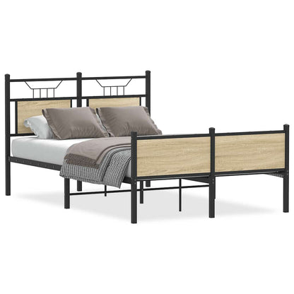 Bed Frame without Mattress Sonoma Oak 120x190 cm Small Double Engineered Wood