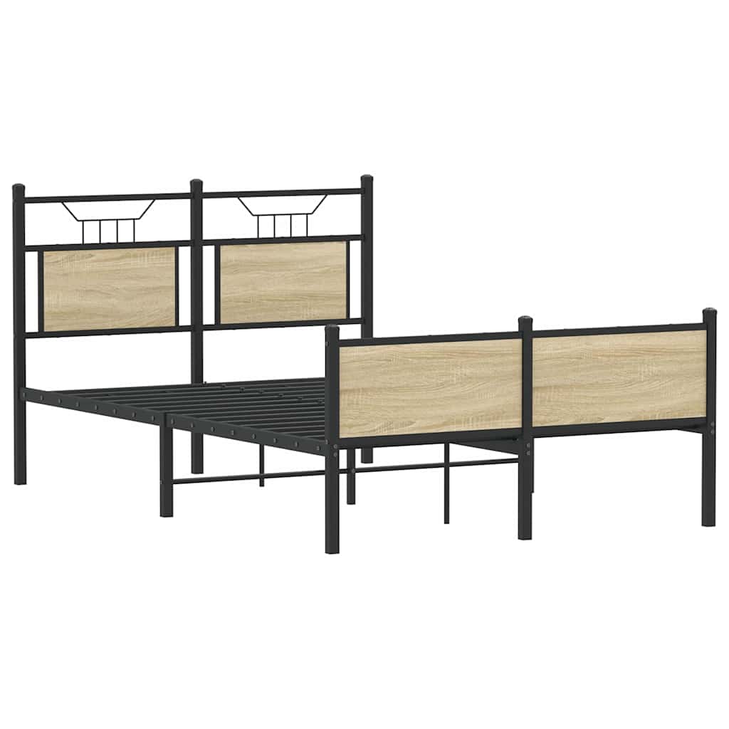 Bed Frame without Mattress Sonoma Oak 120x190 cm Small Double Engineered Wood