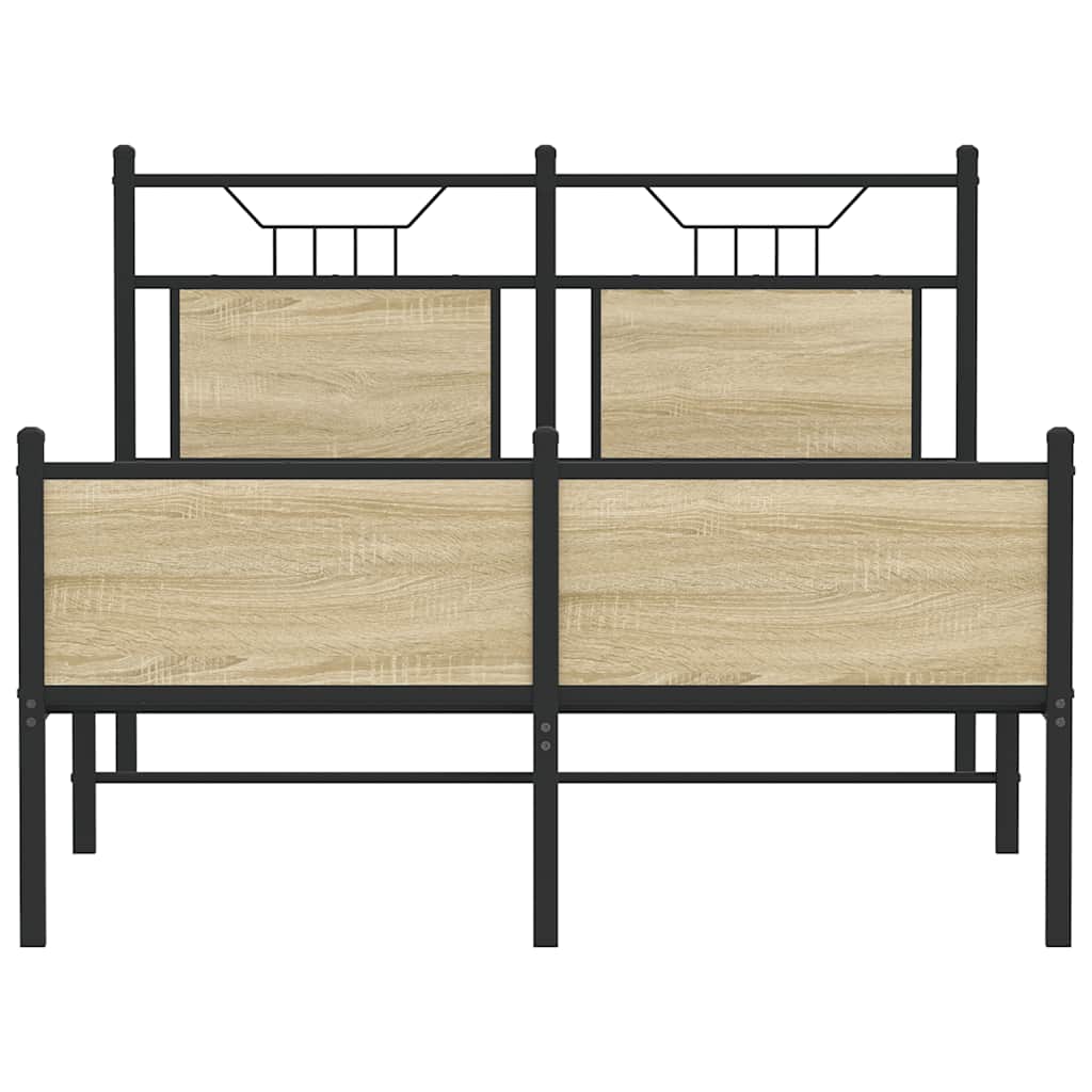 Bed Frame without Mattress Sonoma Oak 120x190 cm Small Double Engineered Wood