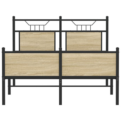 Bed Frame without Mattress Sonoma Oak 120x190 cm Small Double Engineered Wood