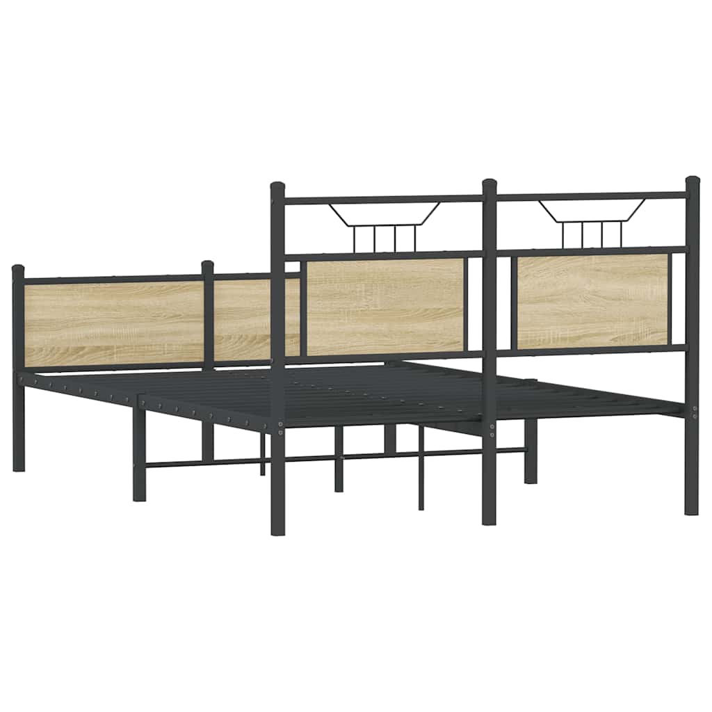 Bed Frame without Mattress Sonoma Oak 120x190 cm Small Double Engineered Wood