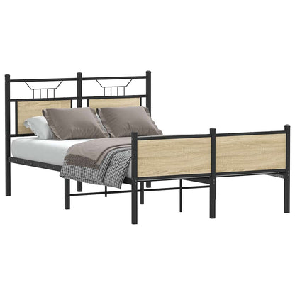 Bed Frame without Mattress Sonoma Oak 120x190 cm Small Double Engineered Wood