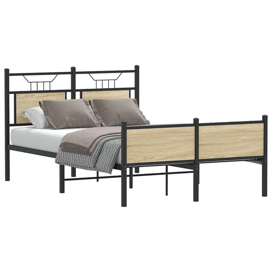 Bed Frame without Mattress Sonoma Oak 120x200 cm Engineered Wood