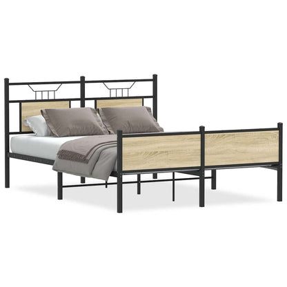 Bed Frame without Mattress Sonoma Oak 137x190 cm Engineered Wood