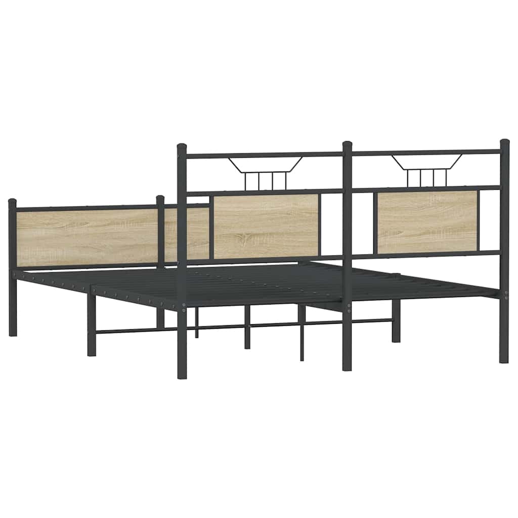 Bed Frame without Mattress Sonoma Oak 140x190 cm Engineered Wood