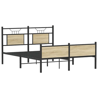 Bed Frame without Mattress Sonoma Oak 140x200 cm Engineered Wood