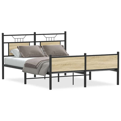 Bed Frame without Mattress Sonoma Oak 150x200 cm King Size Engineered Wood