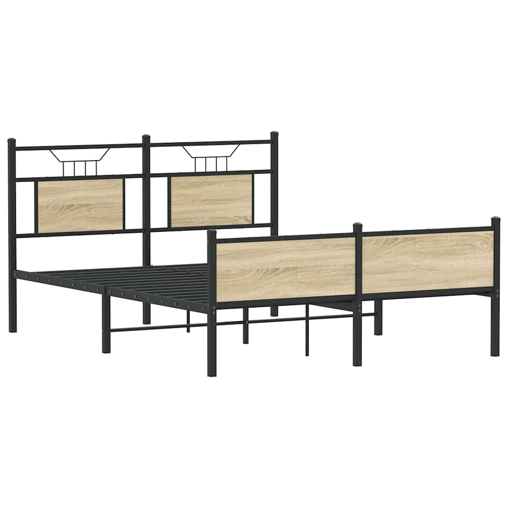 Bed Frame without Mattress Sonoma Oak 150x200 cm King Size Engineered Wood
