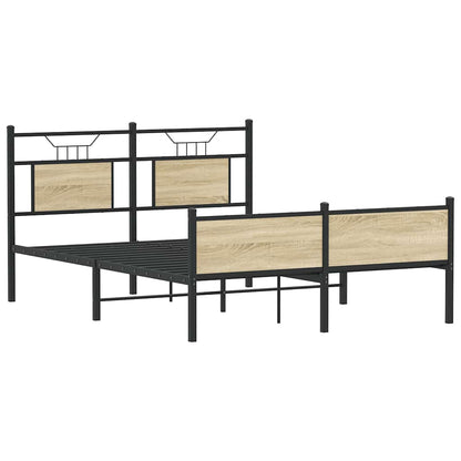 Bed Frame without Mattress Sonoma Oak 150x200 cm King Size Engineered Wood