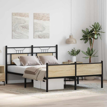 Bed Frame without Mattress Sonoma Oak 150x200 cm King Size Engineered Wood