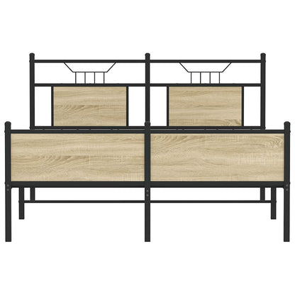 Bed Frame without Mattress Sonoma Oak 150x200 cm King Size Engineered Wood