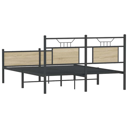 Bed Frame without Mattress Sonoma Oak 150x200 cm King Size Engineered Wood