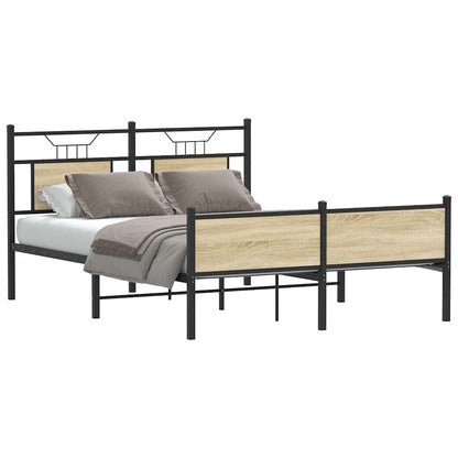 Bed Frame without Mattress Sonoma Oak 150x200 cm King Size Engineered Wood