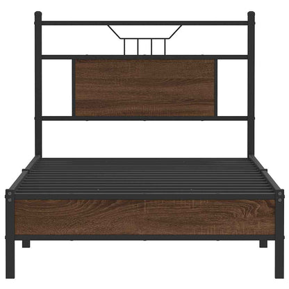 Bed Frame without Mattress Brown Oak 75x190 cm Small Single Engineered Wood