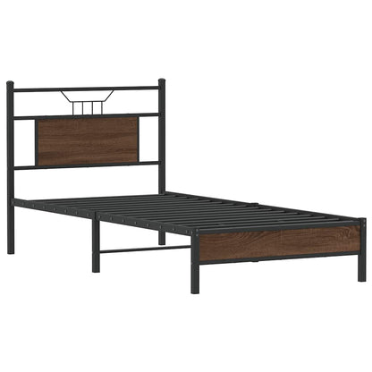 Bed Frame without Mattress Brown Oak 90x190 cm Single Engineered Wood