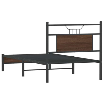 Bed Frame without Mattress Brown Oak 90x190 cm Single Engineered Wood