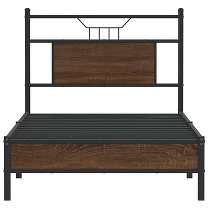Bed Frame without Mattress Brown Oak 90x200 cm Engineered Wood