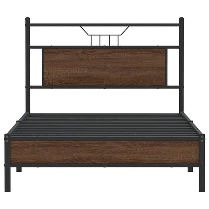 Bed Frame without Mattress Brown Oak 100x190 cm Engineered Wood