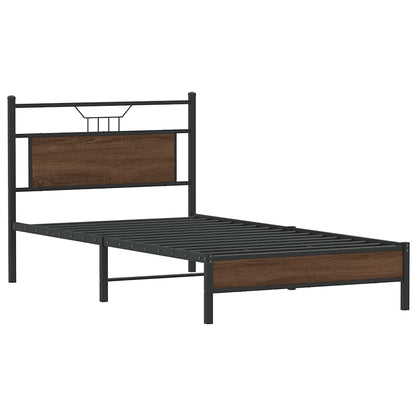 Bed Frame without Mattress Brown Oak 100x200 cm Engineered Wood