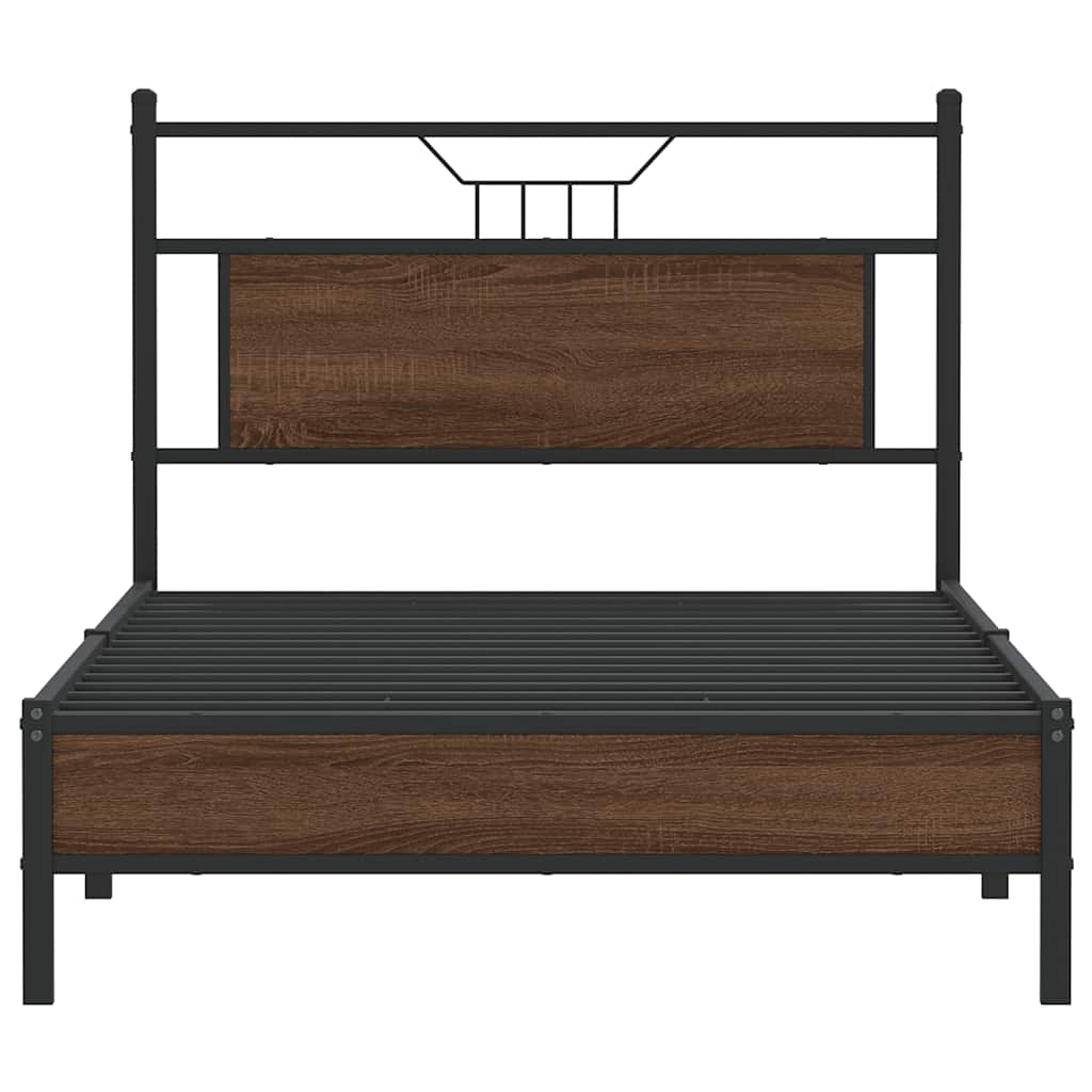 Bed Frame without Mattress Brown Oak 100x200 cm Engineered Wood