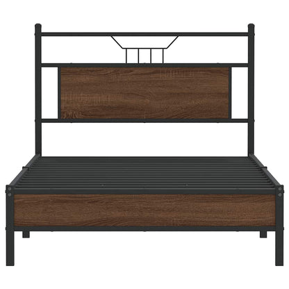 Bed Frame without Mattress Brown Oak 100x200 cm Engineered Wood