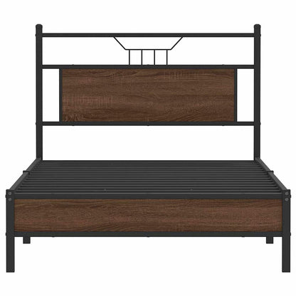 Bed Frame without Mattress Brown Oak 107x203 cm Engineered Wood