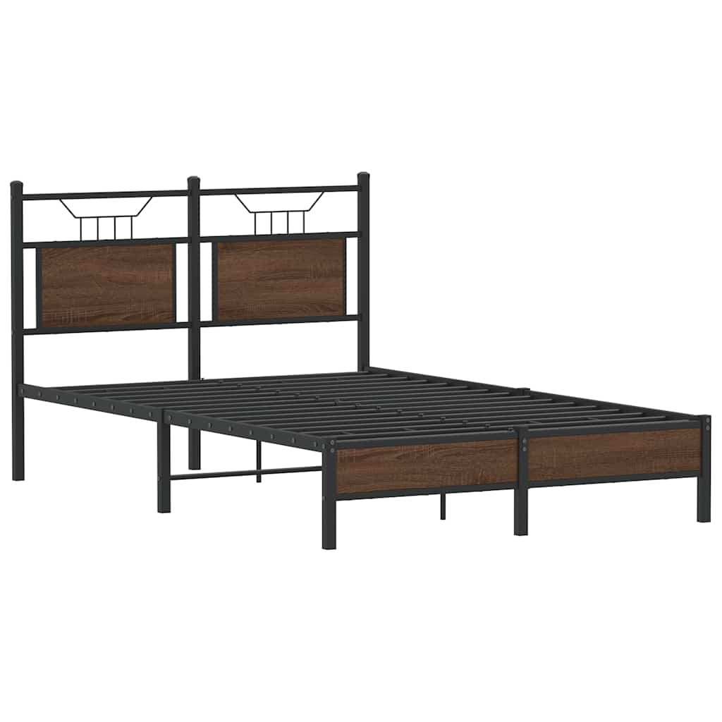 Bed Frame without Mattress Brown Oak 120x200 cm Engineered Wood
