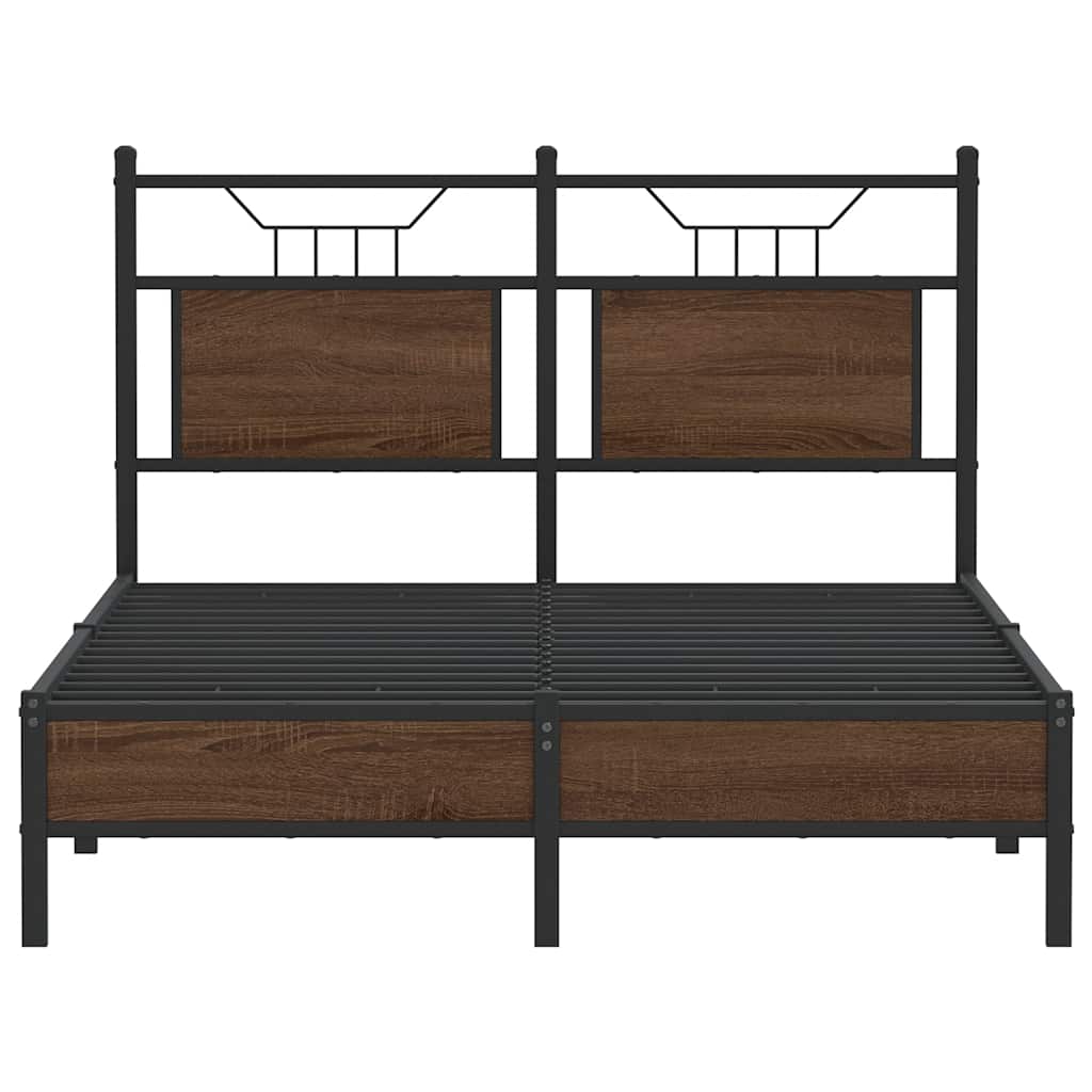 Bed Frame without Mattress Brown Oak 120x200 cm Engineered Wood