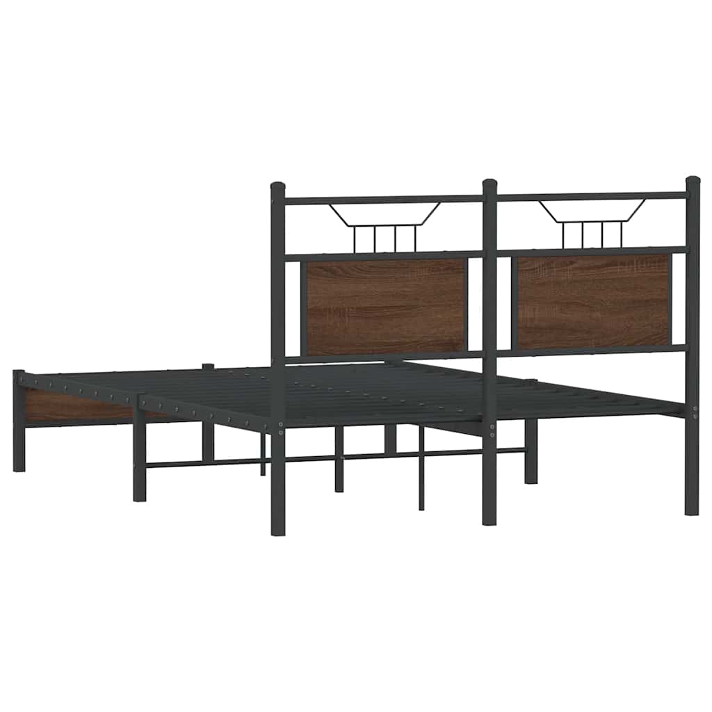 Bed Frame without Mattress Brown Oak 120x200 cm Engineered Wood