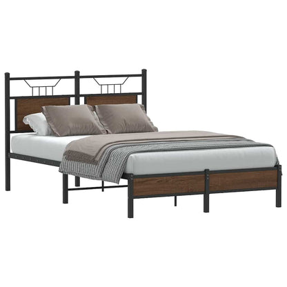 Bed Frame without Mattress Brown Oak 120x200 cm Engineered Wood