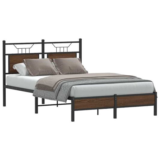 Bed Frame without Mattress Brown Oak 120x200 cm Engineered Wood