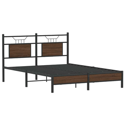 Bed Frame without Mattress Brown Oak 150x200 cm King Size Engineered Wood