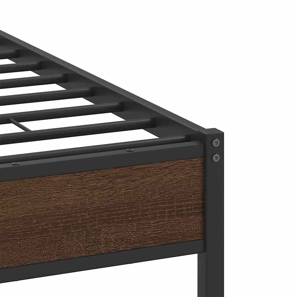Bed Frame without Mattress Brown Oak 150x200 cm King Size Engineered Wood