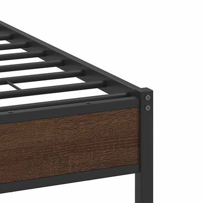 Bed Frame without Mattress Brown Oak 150x200 cm King Size Engineered Wood