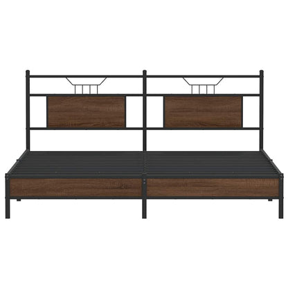 Bed Frame without Mattress Brown Oak 160x200 cm Engineered Wood