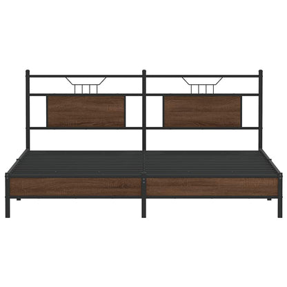 Bed Frame without Mattress Brown Oak 183x213 cm Engineered Wood
