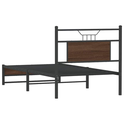 Bed Frame without Mattress Brown Oak 75x190 cm Small Single Engineered Wood