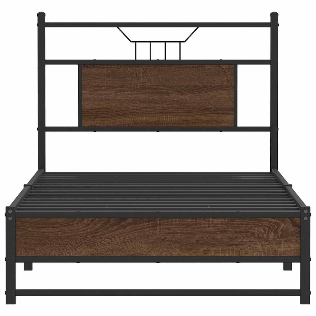 Bed Frame without Mattress Brown Oak 80x200 cm Engineered Wood
